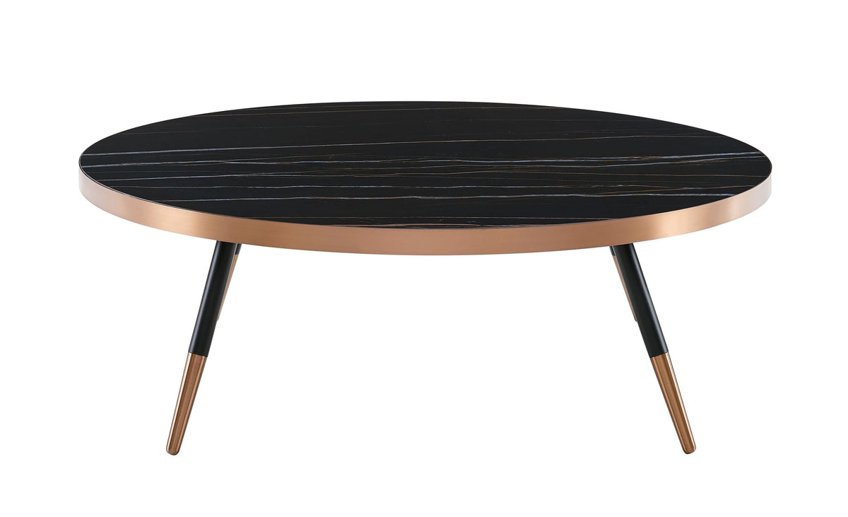 Cayson Modern Black Ceramic Coffee Table