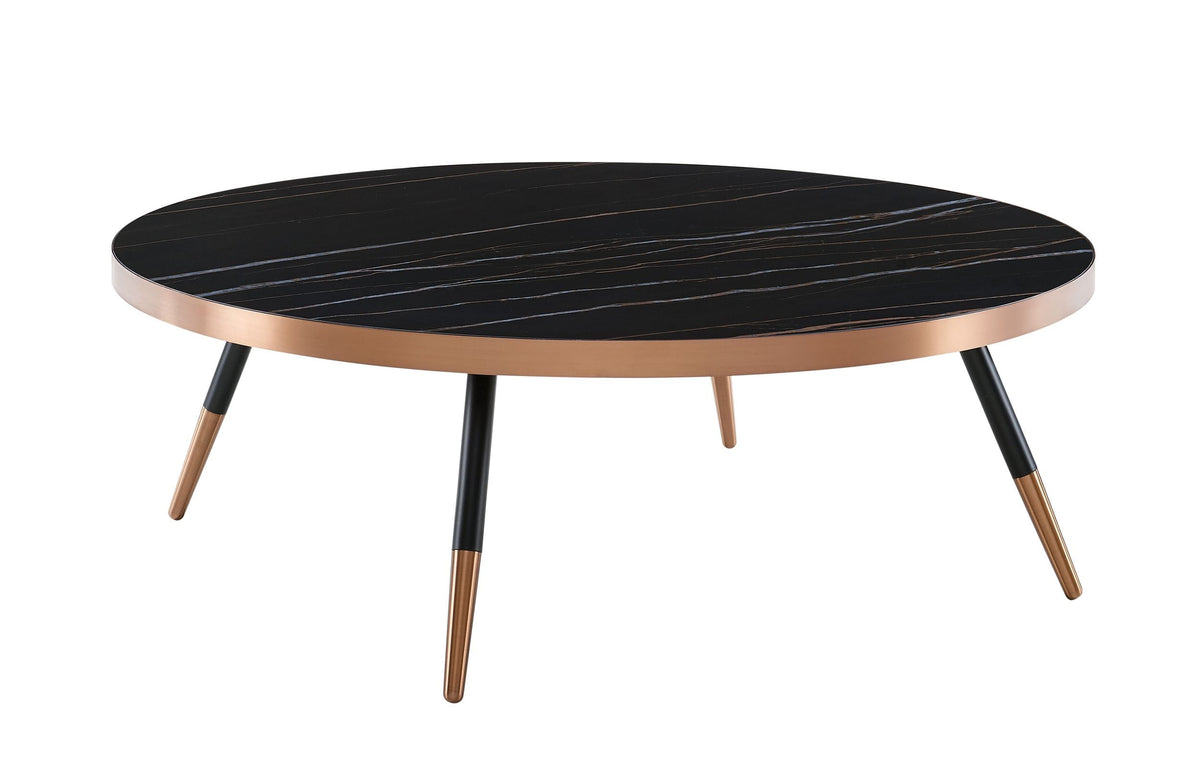 Cayson Modern Black Ceramic Coffee Table