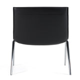 Cedric Modern Black Vegan Leather Accent Chair