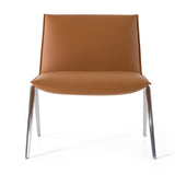 Cedric Modern Camel Vegan Leather Accent Chair