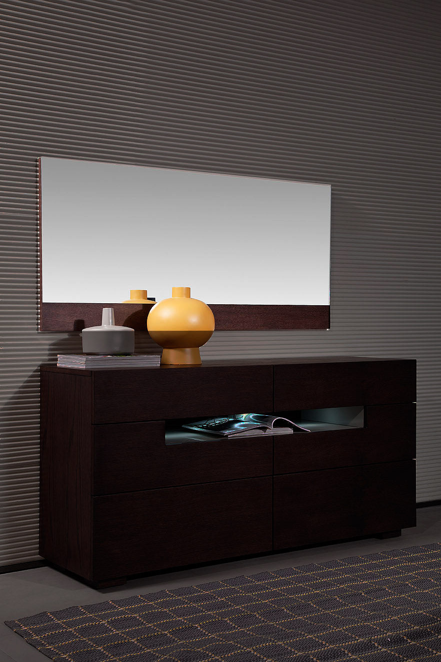 Ceres Modern Brown Oak Bedroom Mirror