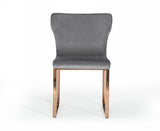 Chadwick Modern Grey Velvet & Rosegold Dining Chair