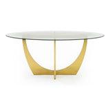 Chambers Glass & Gold Dining Table