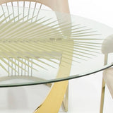 Chambers Glass & Gold Dining Table