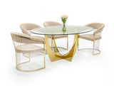 Chambers Glass & Gold Dining Table