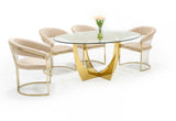 Chambers Glass & Gold Dining Table