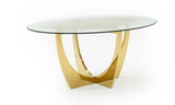 Chambers Glass & Gold Dining Table