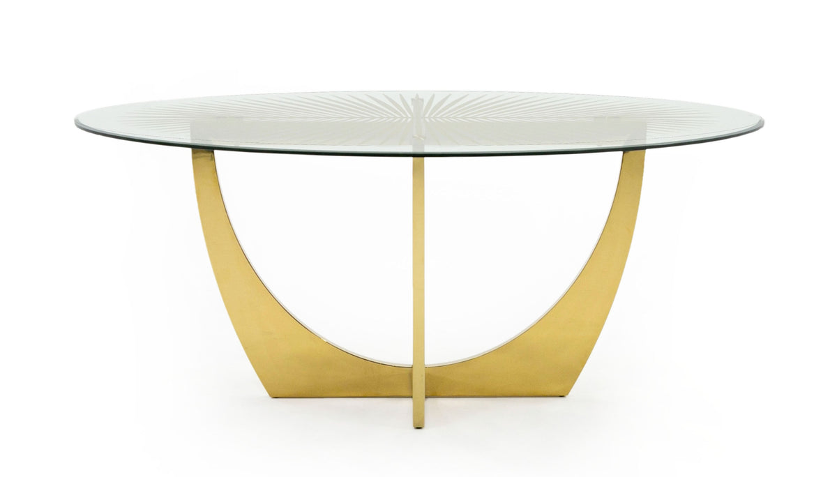 Chambers Glass & Gold Dining Table