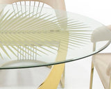 Chambers Glass & Gold Dining Table