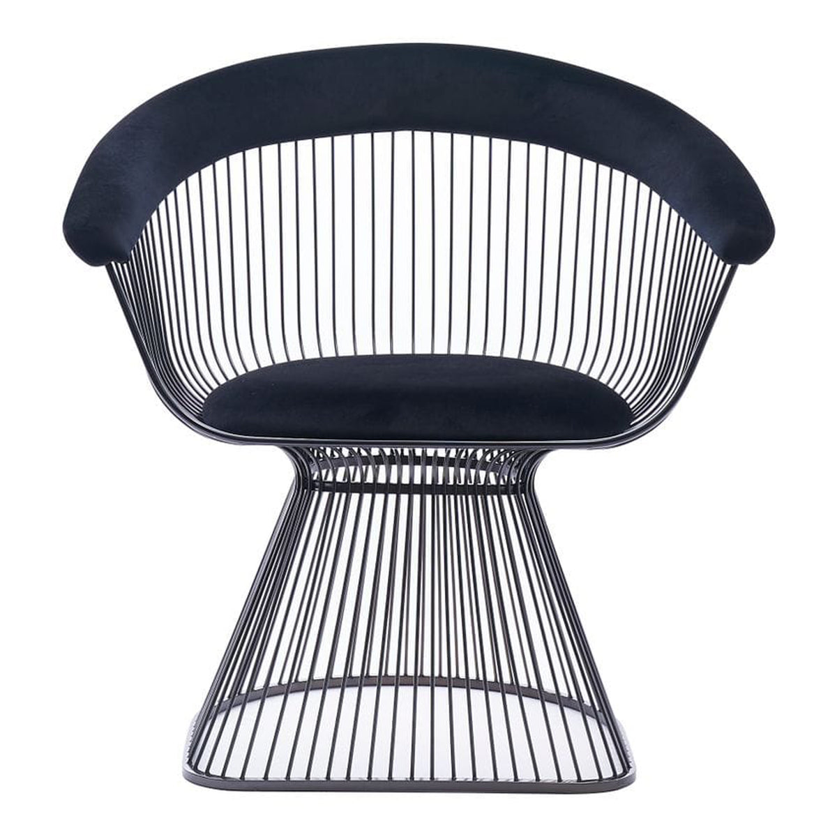 Chandler Modern Black Velvet & Black Stainless Steel Dining Chair