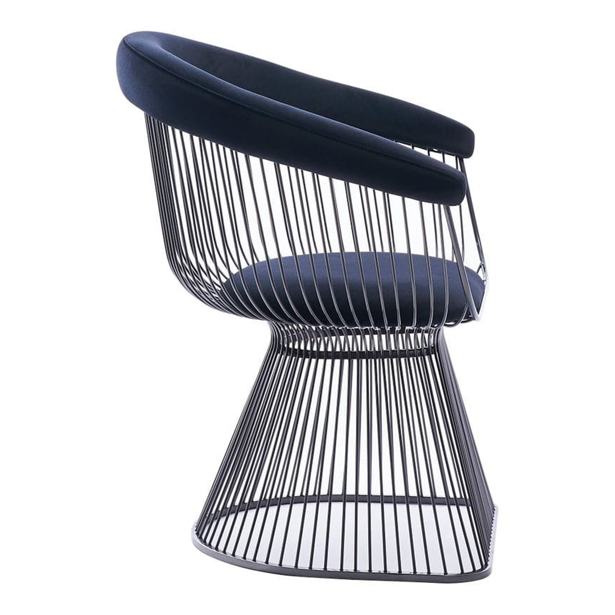 Chandler Modern Black Velvet & Black Stainless Steel Dining Chair
