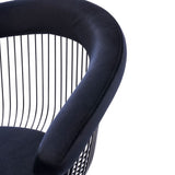 Chandler Modern Black Velvet & Black Stainless Steel Dining Chair