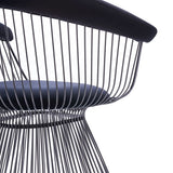 Chandler Modern Black Velvet & Black Stainless Steel Dining Chair