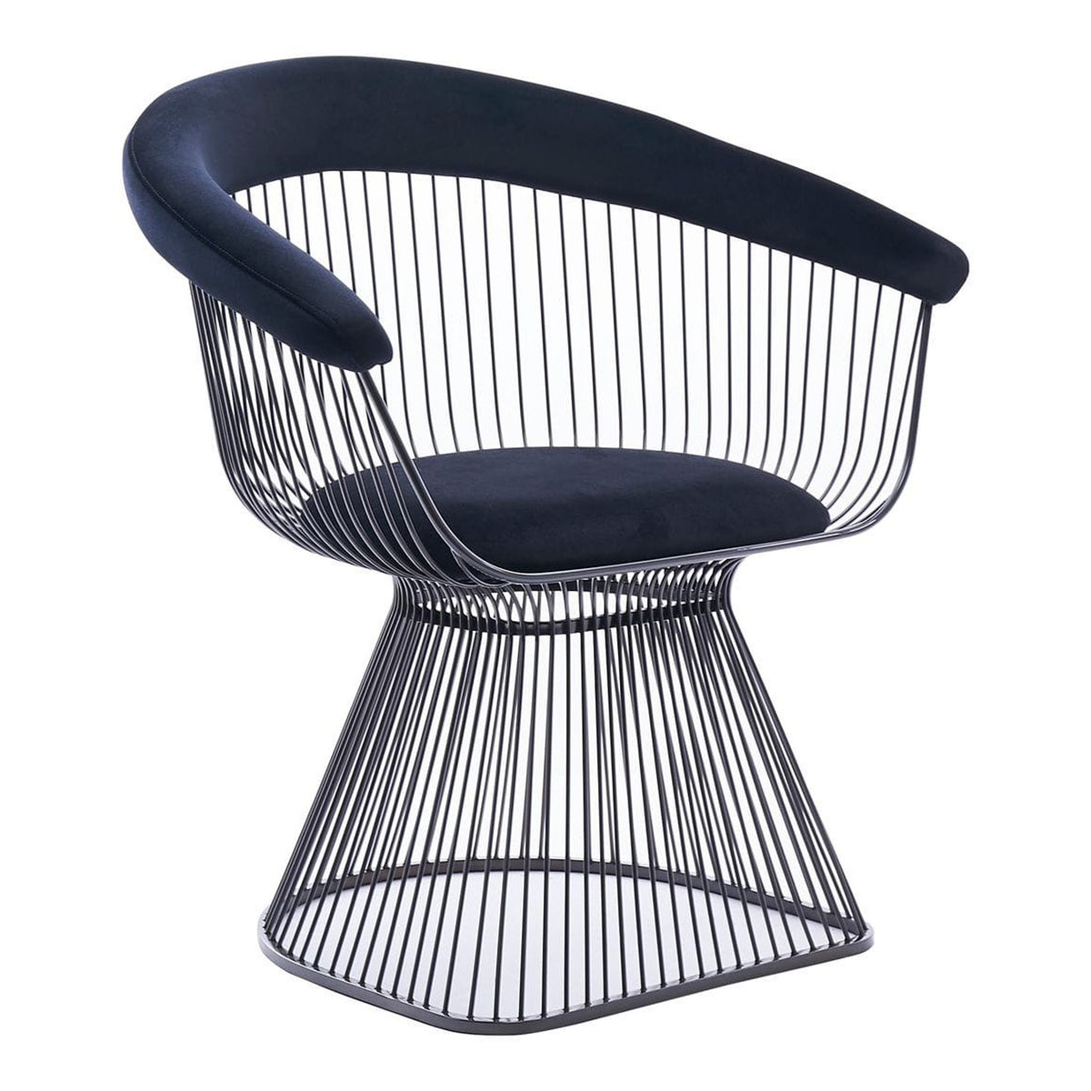 Chandler Modern Black Velvet & Black Stainless Steel Dining Chair