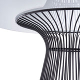 Chandler Modern Round Glass & Black Stainless Steel Dining Table