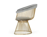 Chandler Modern Grey Velvet & Gold Dining Chair