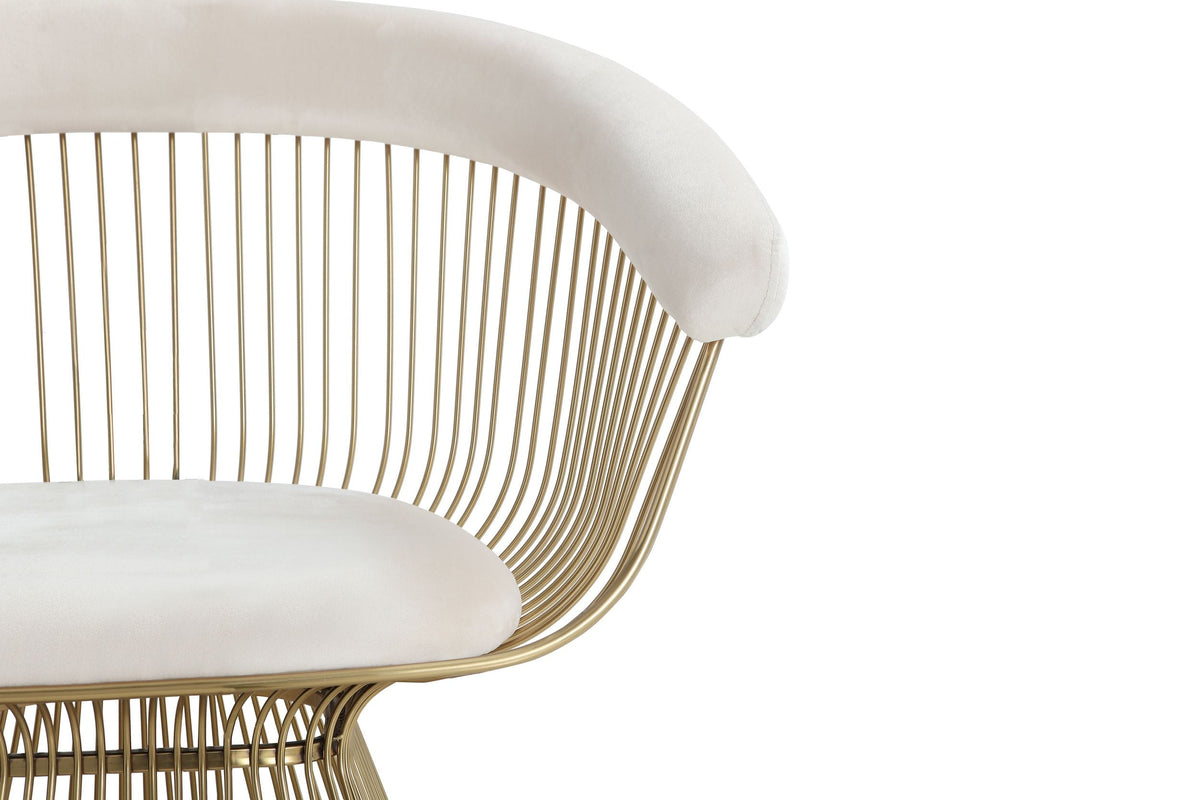 Chandler Modern Beige Velvet & Gold Dining Chair