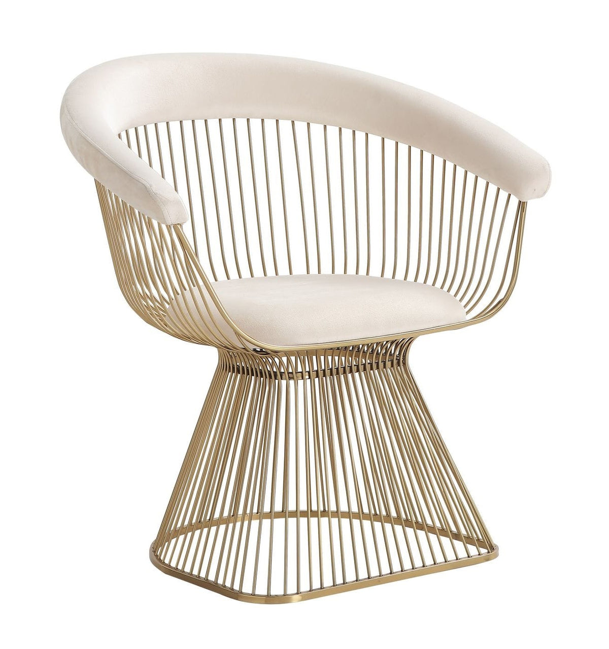 Chandler Modern Beige Velvet & Gold Dining Chair