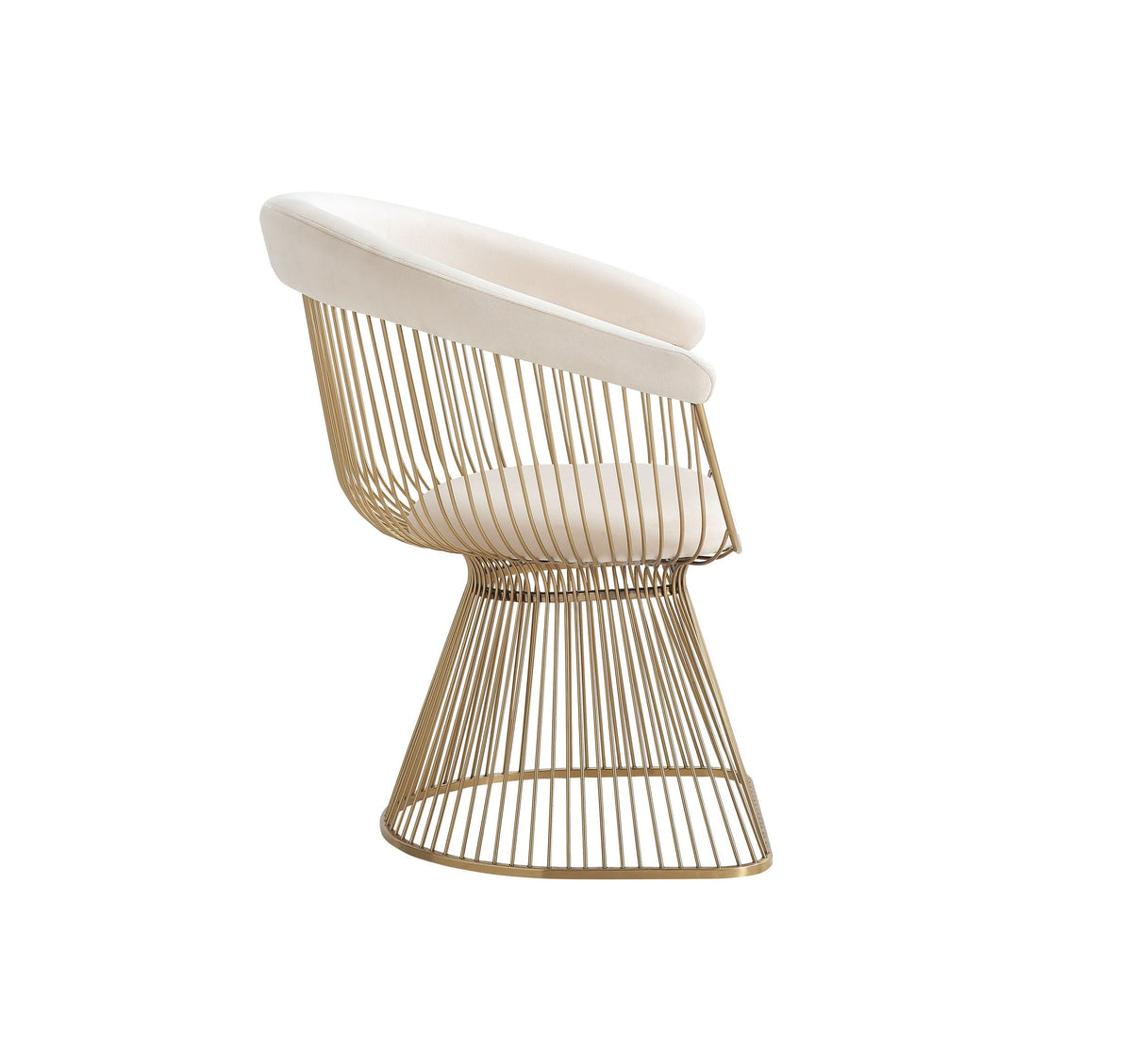 Chandler Modern Beige Velvet & Gold Dining Chair