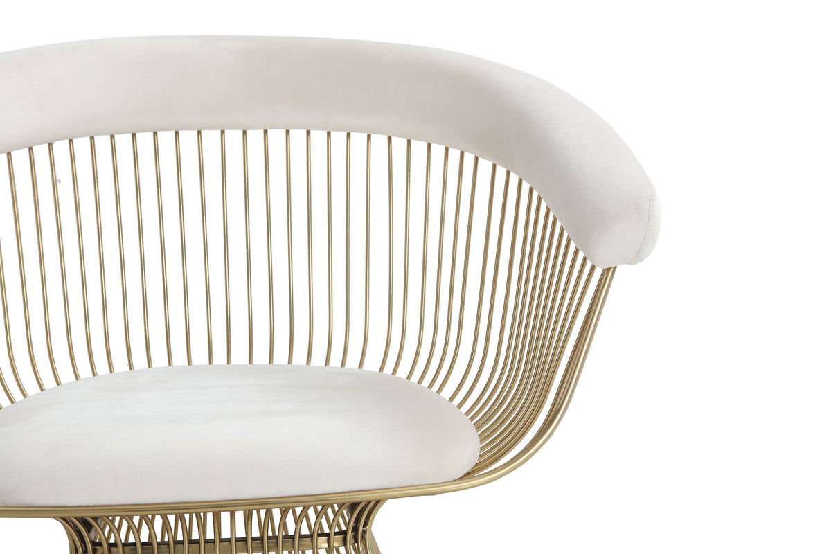 Chandler Modern Beige Velvet & Gold Dining Chair