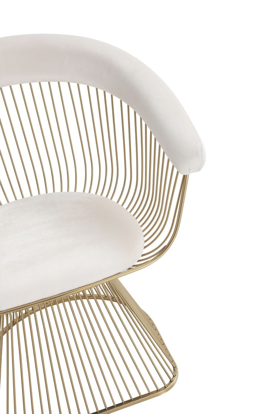 Chandler Modern Beige Velvet & Gold Dining Chair