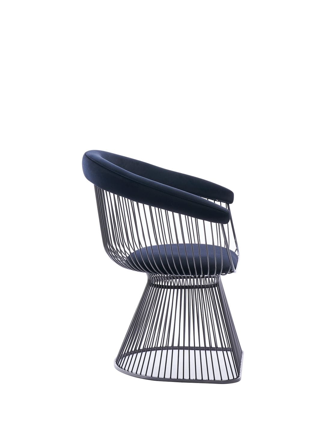 Chandler Modern Black Velvet & Black Stainless Steel Dining Chair