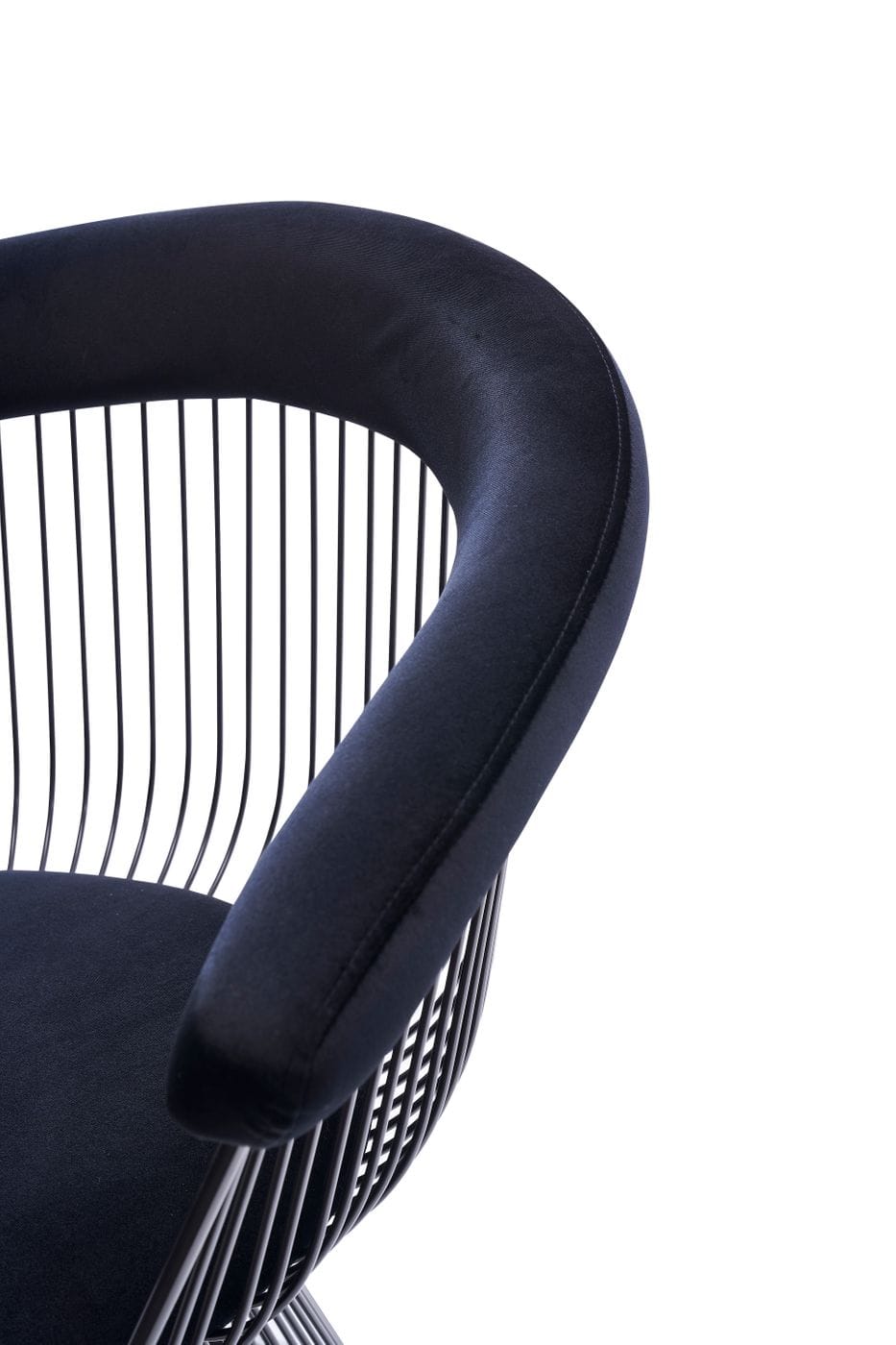 Chandler Modern Black Velvet & Black Stainless Steel Dining Chair