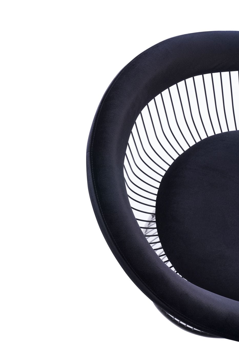 Chandler Modern Black Velvet & Black Stainless Steel Dining Chair