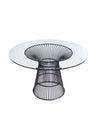 Chandler Modern Round Glass & Black Stainless Steel Dining Table