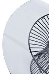 Chandler Modern Round Glass & Black Stainless Steel Dining Table