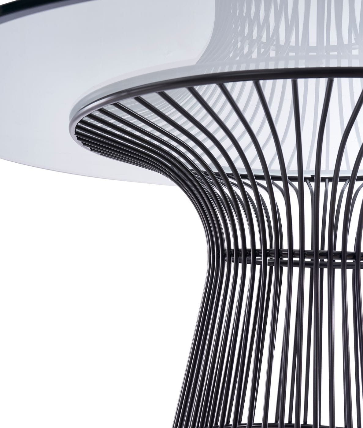 Chandler Modern Round Glass & Black Stainless Steel Dining Table