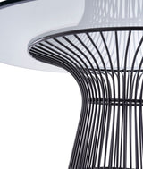 Chandler Modern Round Glass & Black Stainless Steel Dining Table