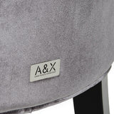 Charlotte Grey Velour Dining Chair (Set of 2)