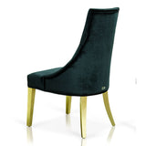 Charlotte Black Velour With Gold Legs Dining Chair