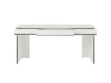 Chelsey- Modern White and Stainless Steel Desk