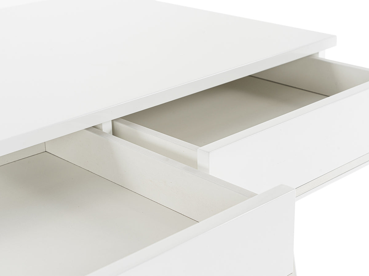 Chelsey- Modern White and Stainless Steel Desk