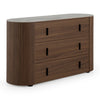 Chelton Contemporary White Ceramic & Walnut 3-Drawer Dresser