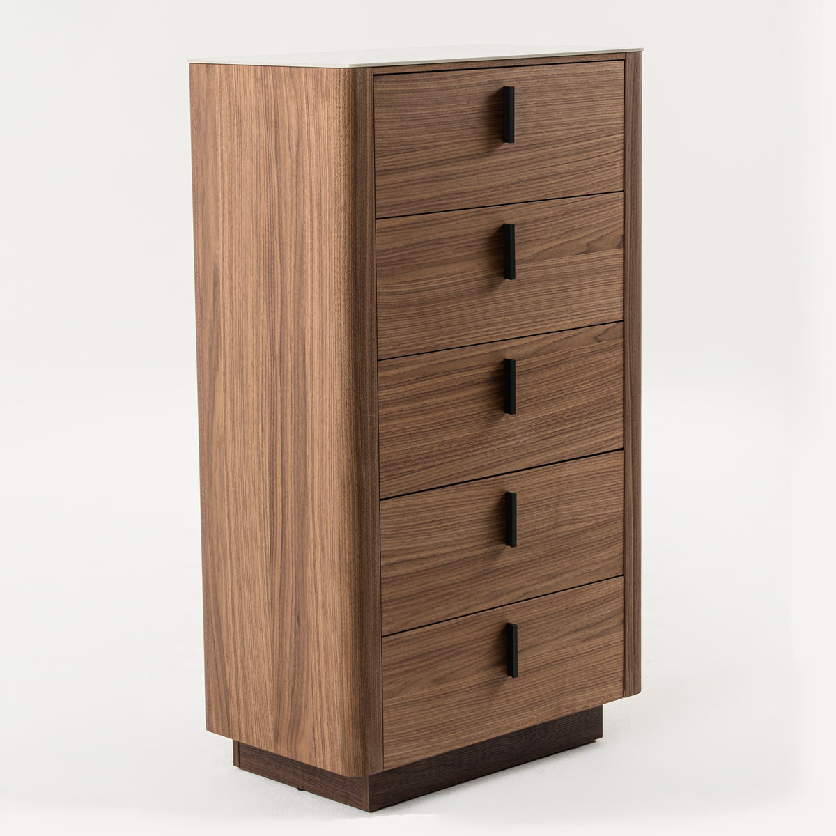 Chelton- Contemporary Walnut and White Ceramic Chest