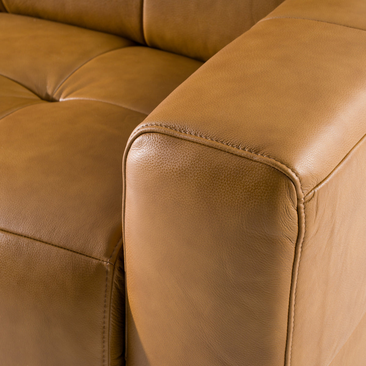 Chevak Modern Brown Leather Sofa with 2 Recliners