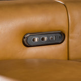 Chevak Modern Brown Leather Sofa with 2 Recliners