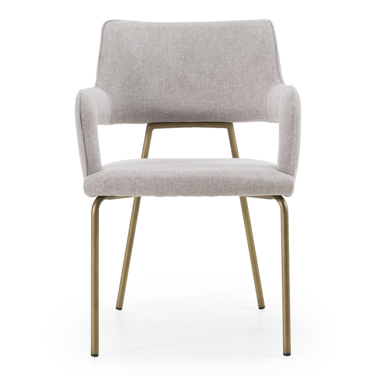 Childers Modern Grey Fabric + Antique Brass Dining Chair