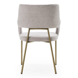Childers Modern Grey Fabric + Antique Brass Dining Chair