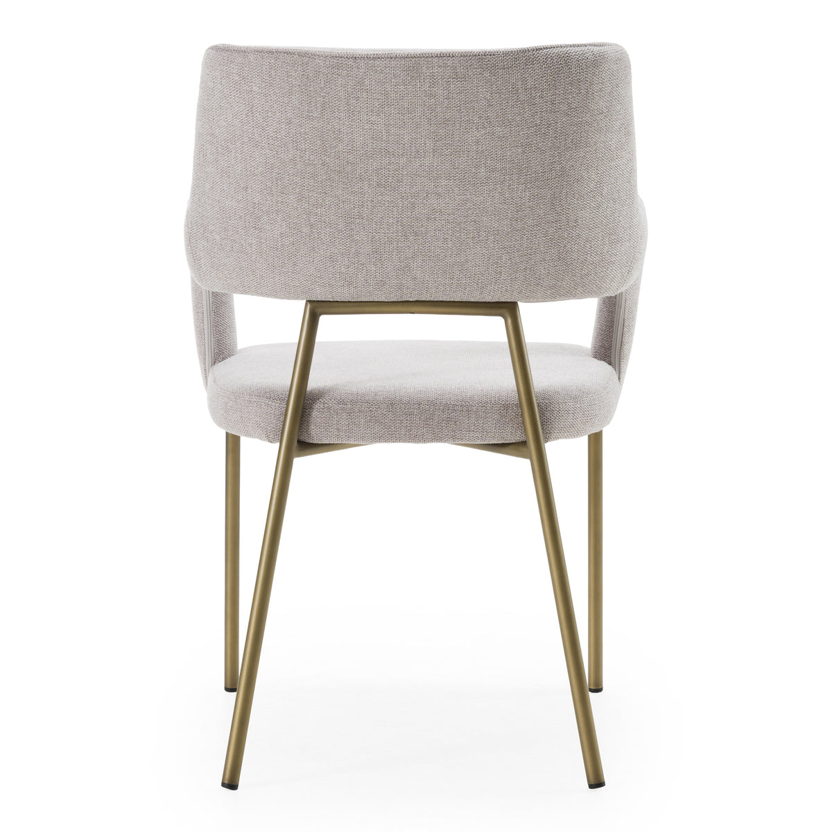 Childers Modern Grey Fabric + Antique Brass Dining Chair