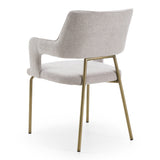 Childers Modern Grey Fabric + Antique Brass Dining Chair