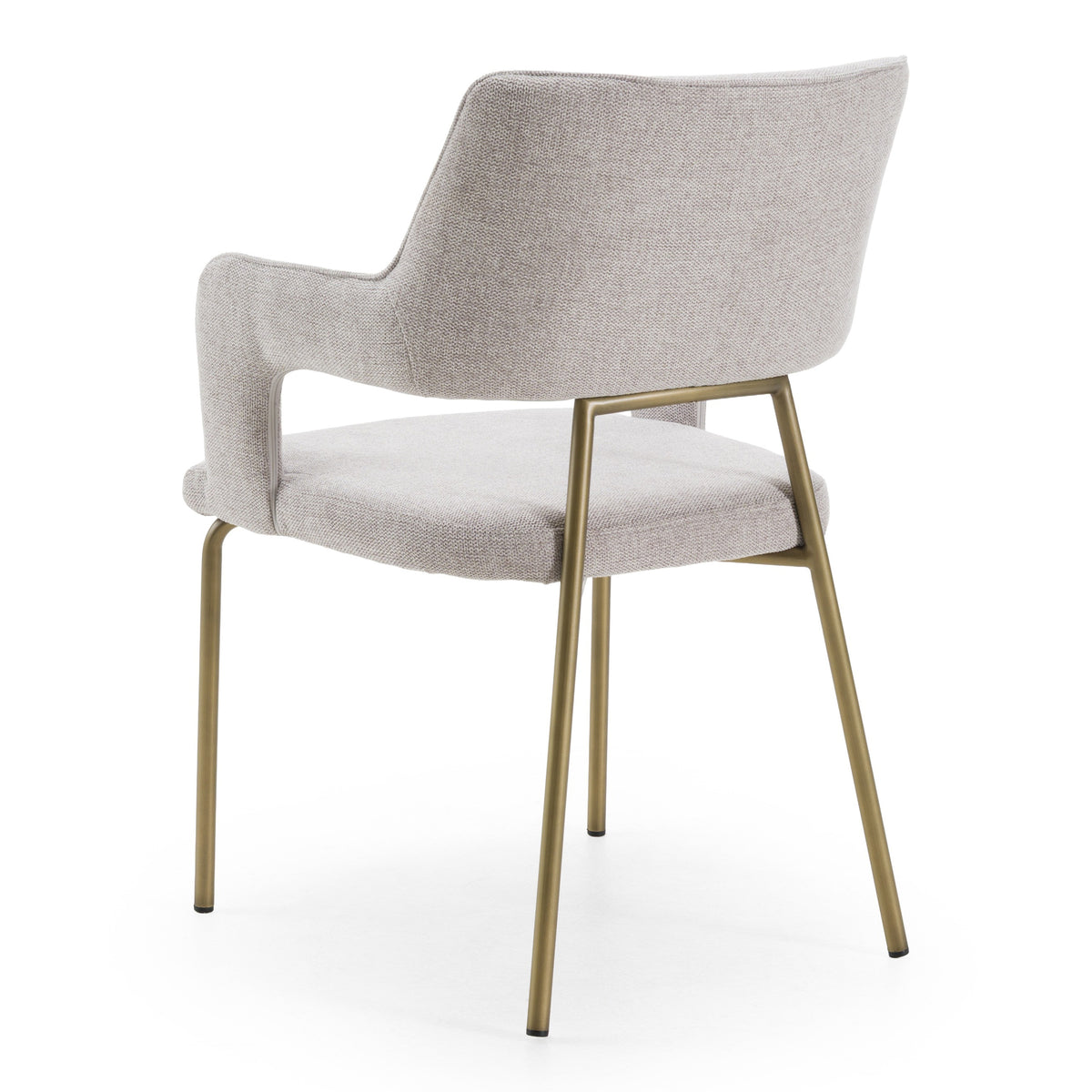 Childers Modern Grey Fabric + Antique Brass Dining Chair