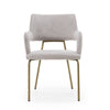 Childers Modern Grey Fabric + Antique Brass Dining Chair