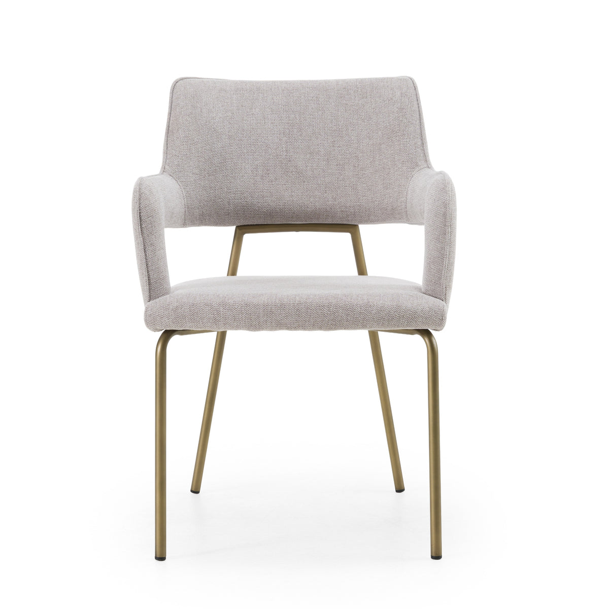 Childers Modern Grey Fabric + Antique Brass Dining Chair