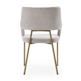 Childers Modern Grey Fabric + Antique Brass Dining Chair