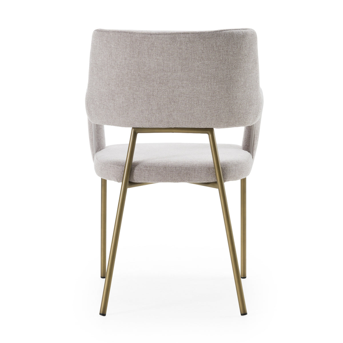 Childers Modern Grey Fabric + Antique Brass Dining Chair