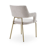 Childers Modern Grey Fabric + Antique Brass Dining Chair
